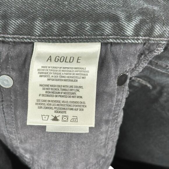 AGOLDE Parker Cut Off Denim Shorts Women's Size 26 Black Washed Gray Frayed Hems - Picture 7 of 9